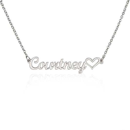 Personalized Name Necklace with a heart